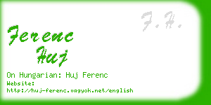 ferenc huj business card